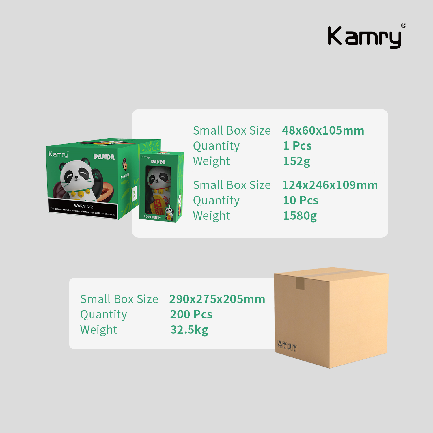 Kamry Lucky Panda Specifications