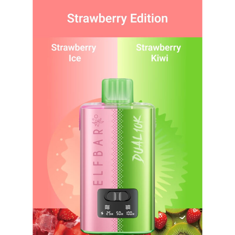 Elf Bar Dual 10K Puffs Vape Disaposable Strawberry Edition